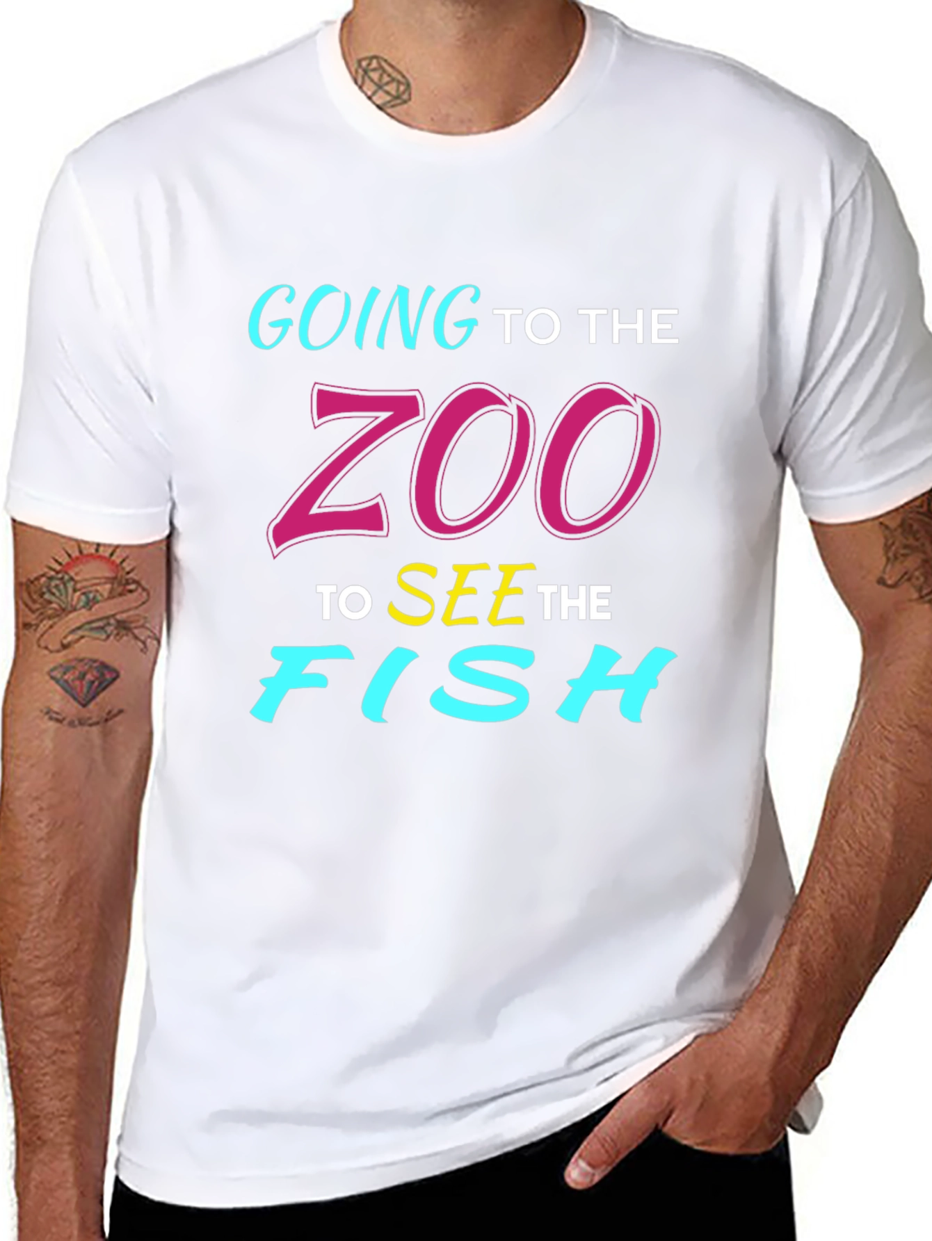 Camiseta Negra Vamos al Zoo a Ver Peces