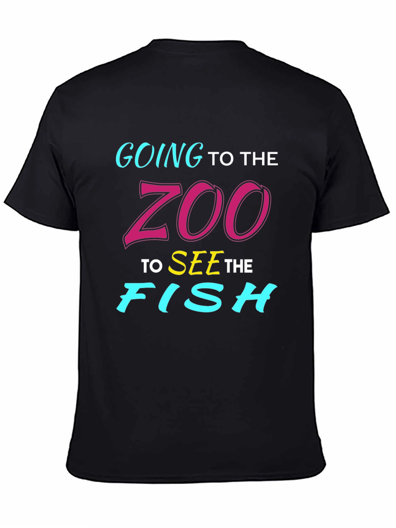 Camiseta Negra Vamos al Zoo a Ver Peces