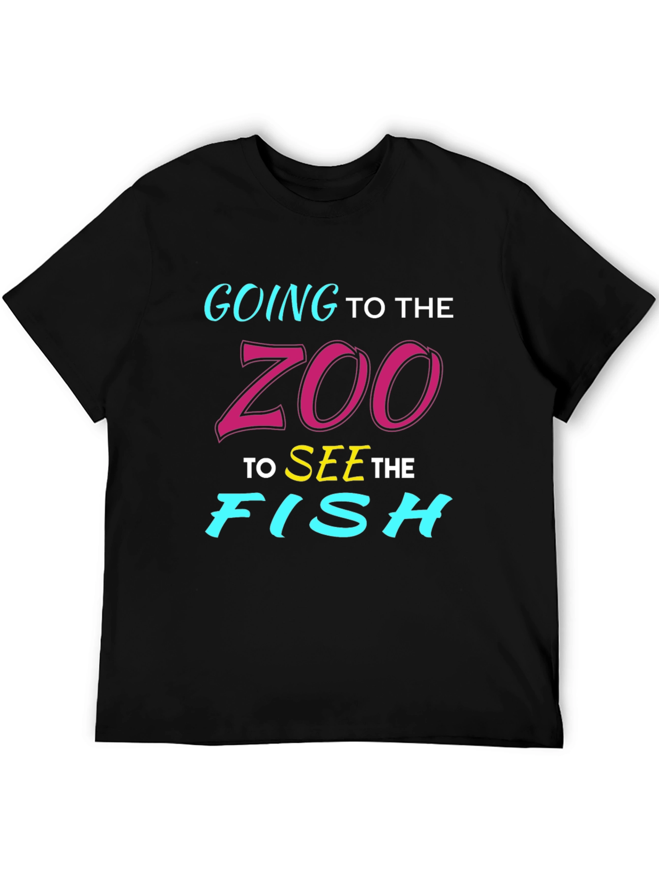 Camiseta Negra Vamos al Zoo a Ver Peces