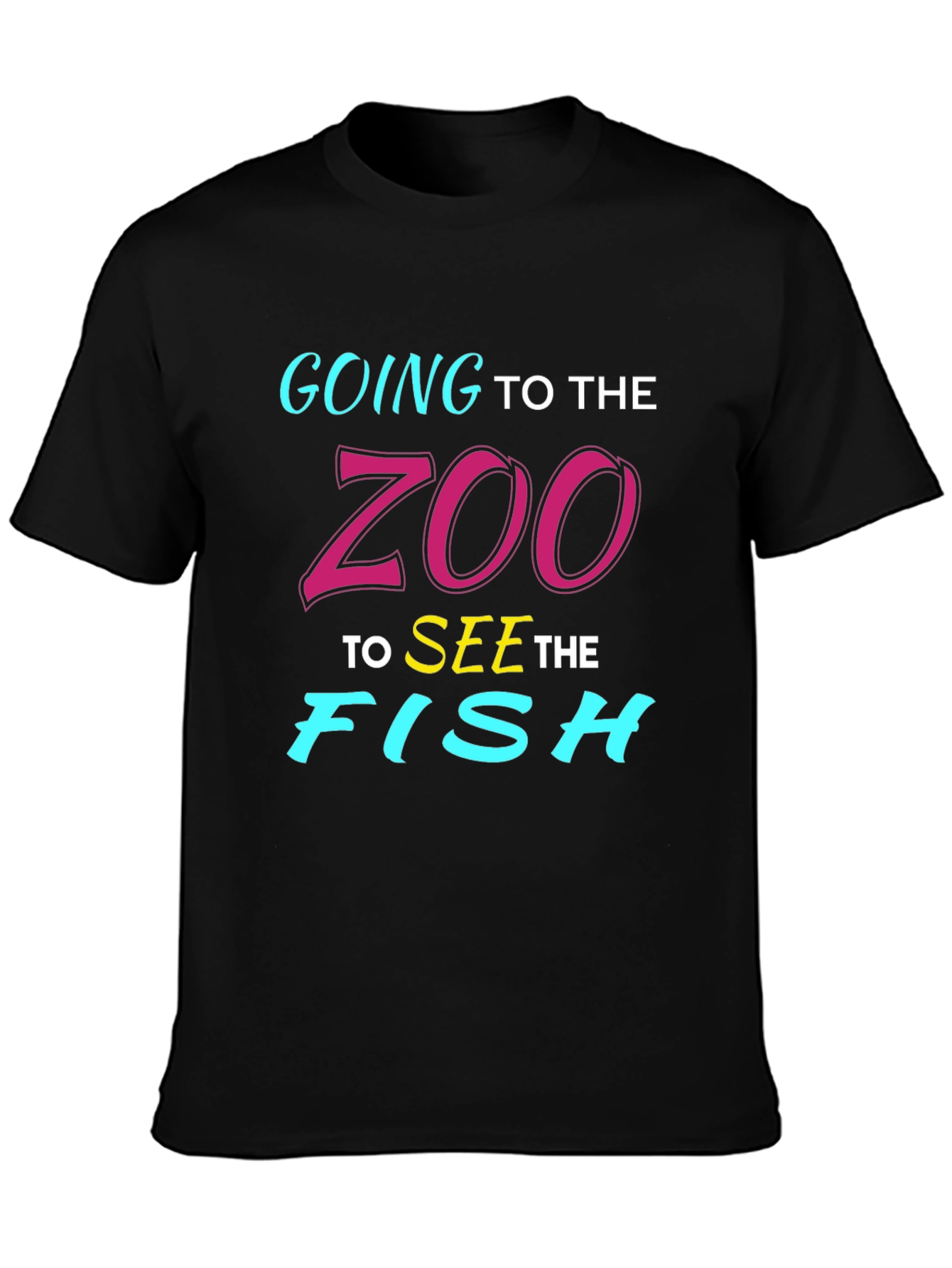 Camiseta Negra Vamos al Zoo a Ver Peces