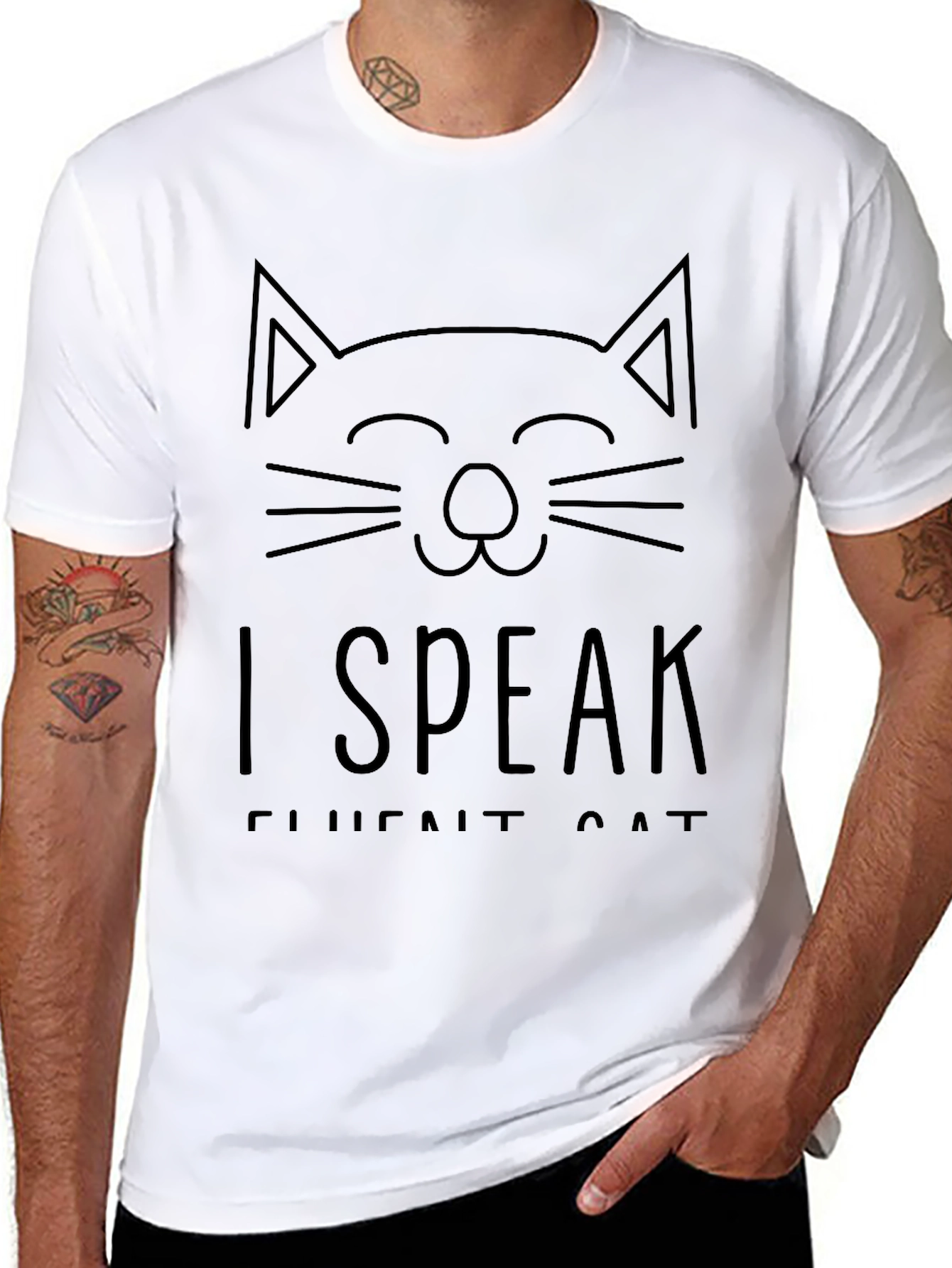 Camiseta Negra Hablo Cat Fluente Unisex