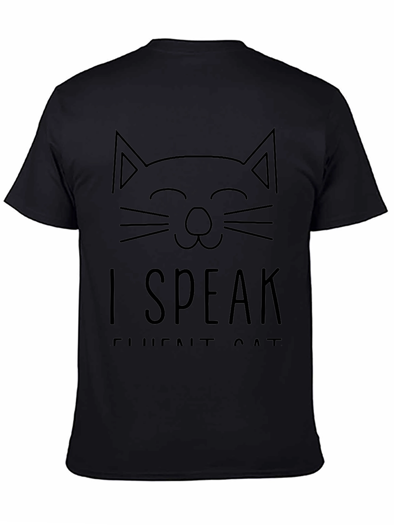 Camiseta Negra Hablo Cat Fluente Unisex