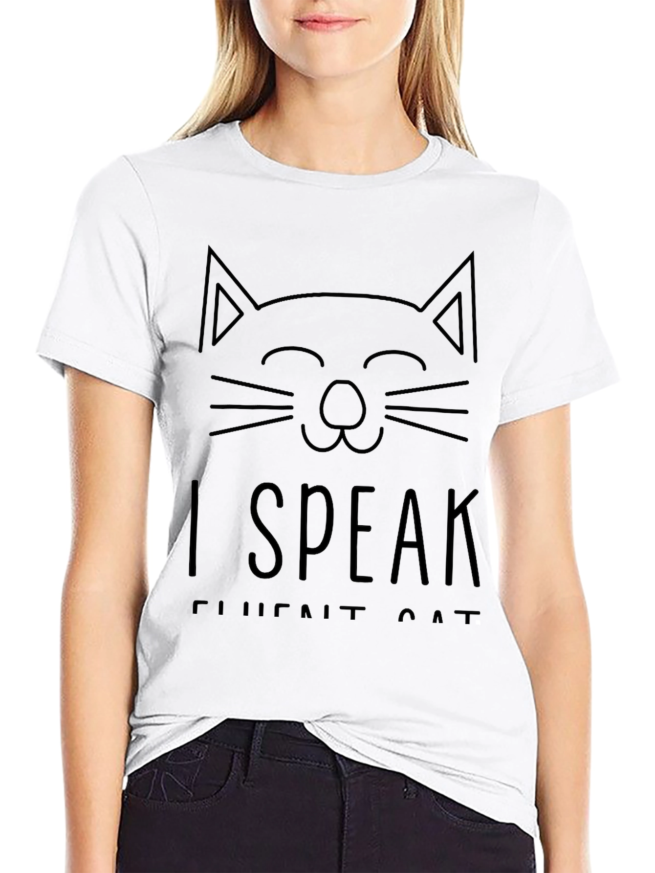 Camiseta Negra Hablo Cat Fluente Unisex