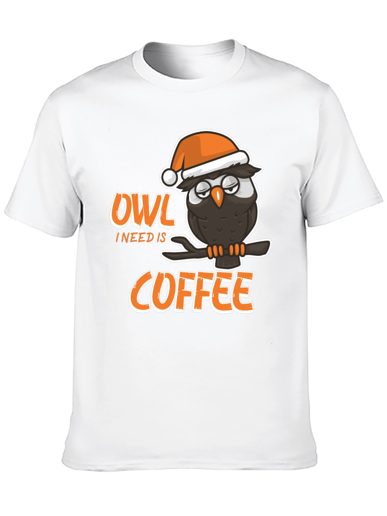 Camiseta Negra con Búho y Café