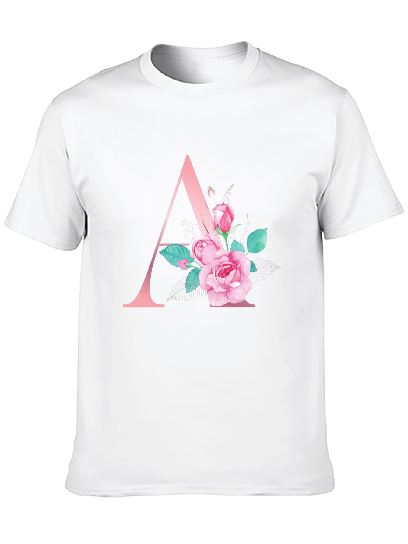 Camiseta Negra con Letra A Floral