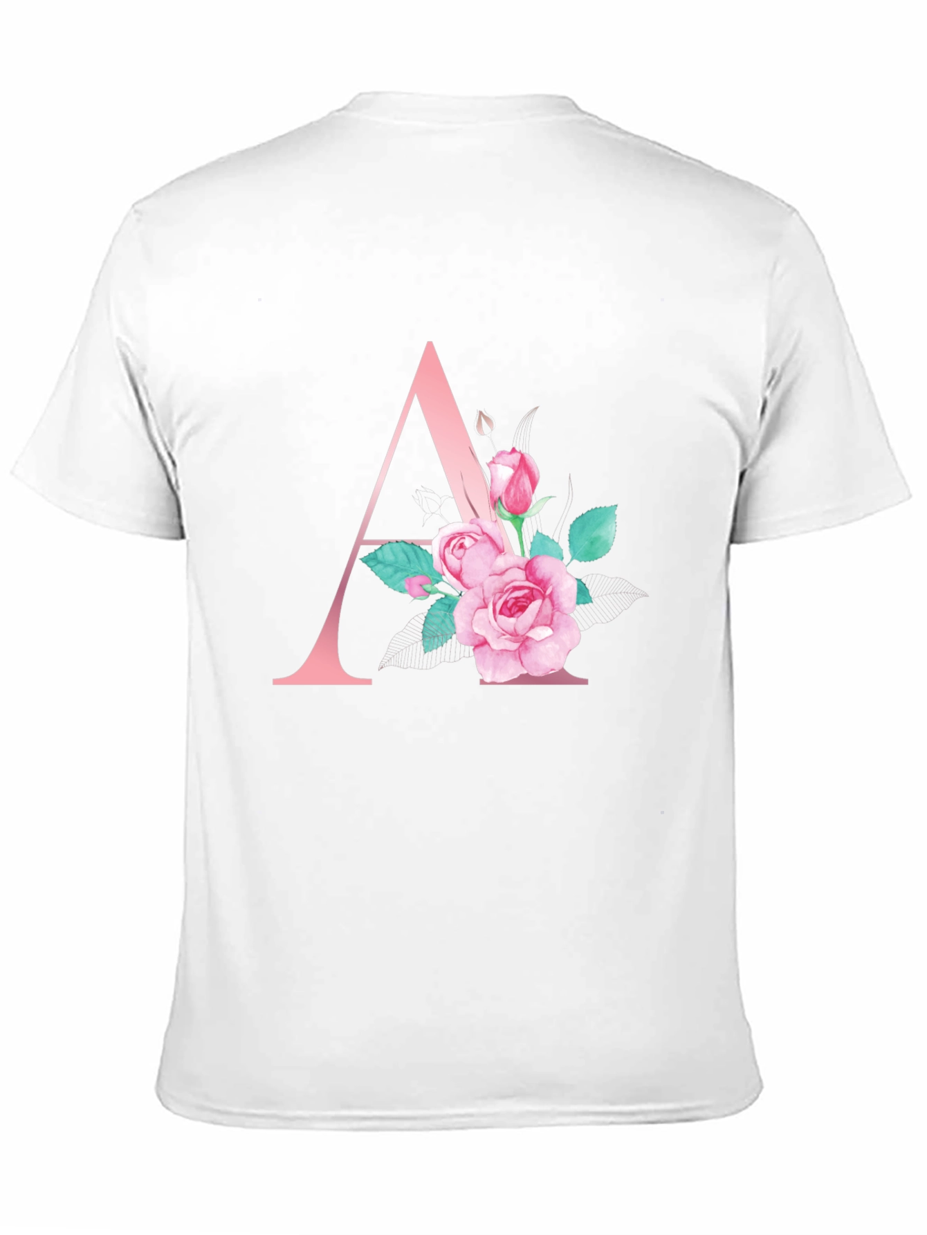 Camiseta Negra con Letra A Floral