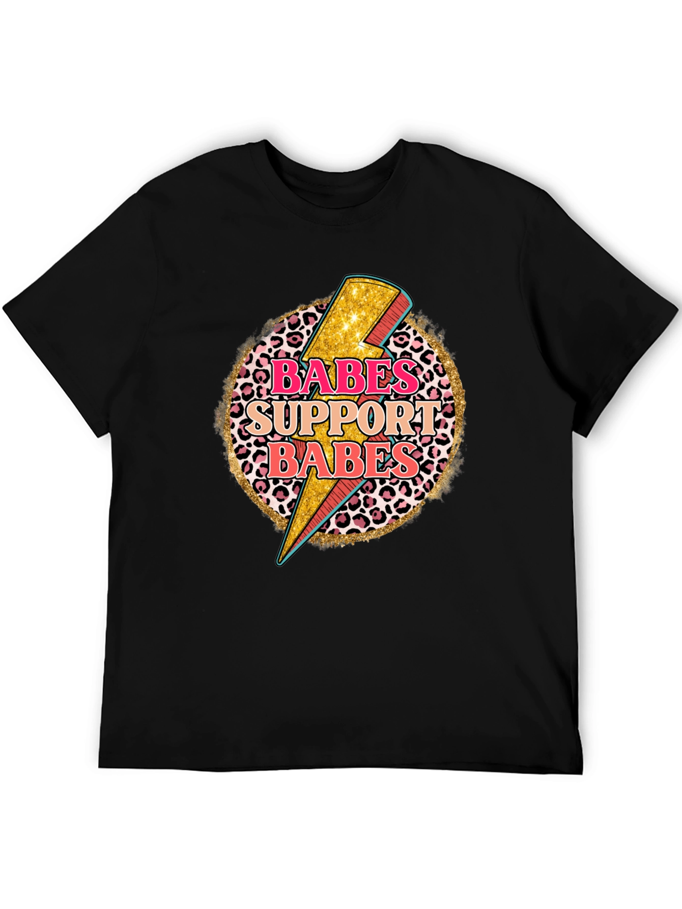 Camiseta Negra con Diseño Babes Support Babes