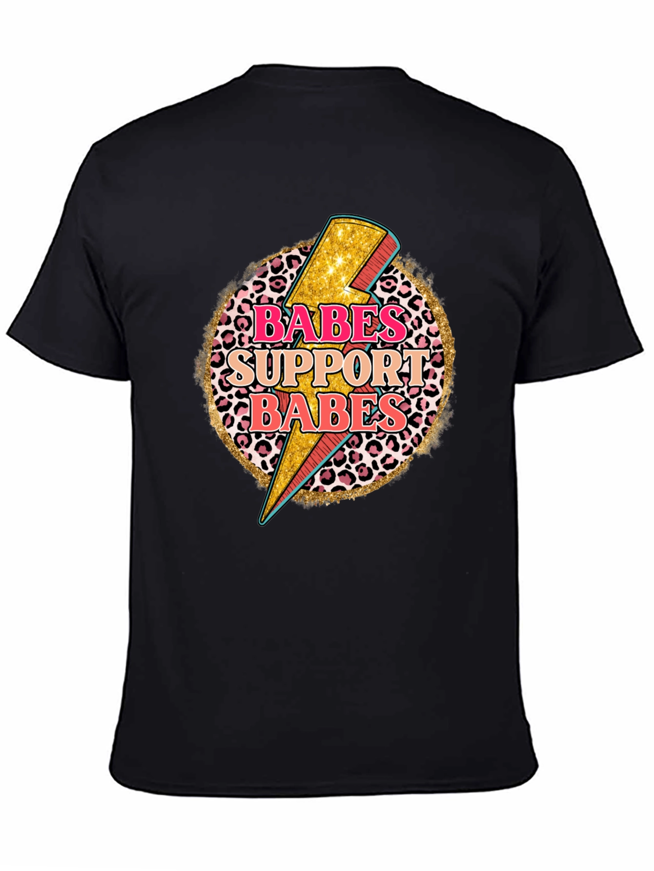 Camiseta Negra con Diseño Babes Support Babes