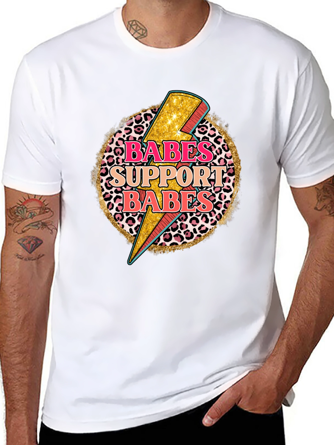 Camiseta Negra con Diseño Babes Support Babes