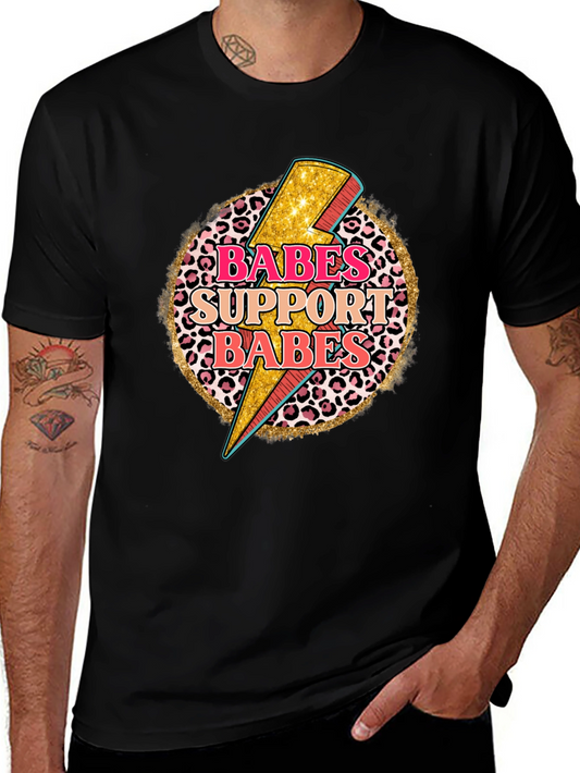 Camiseta Negra con Diseño Babes Support Babes