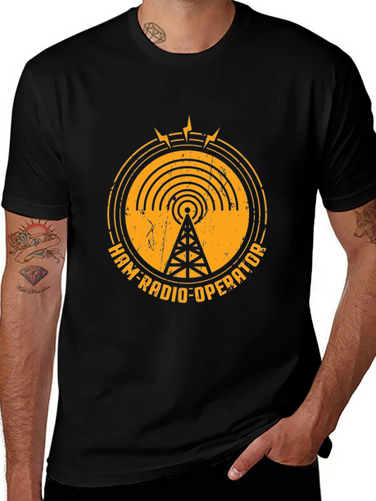 Camiseta Negra Ham-Radio-Operator - Diseño Retro