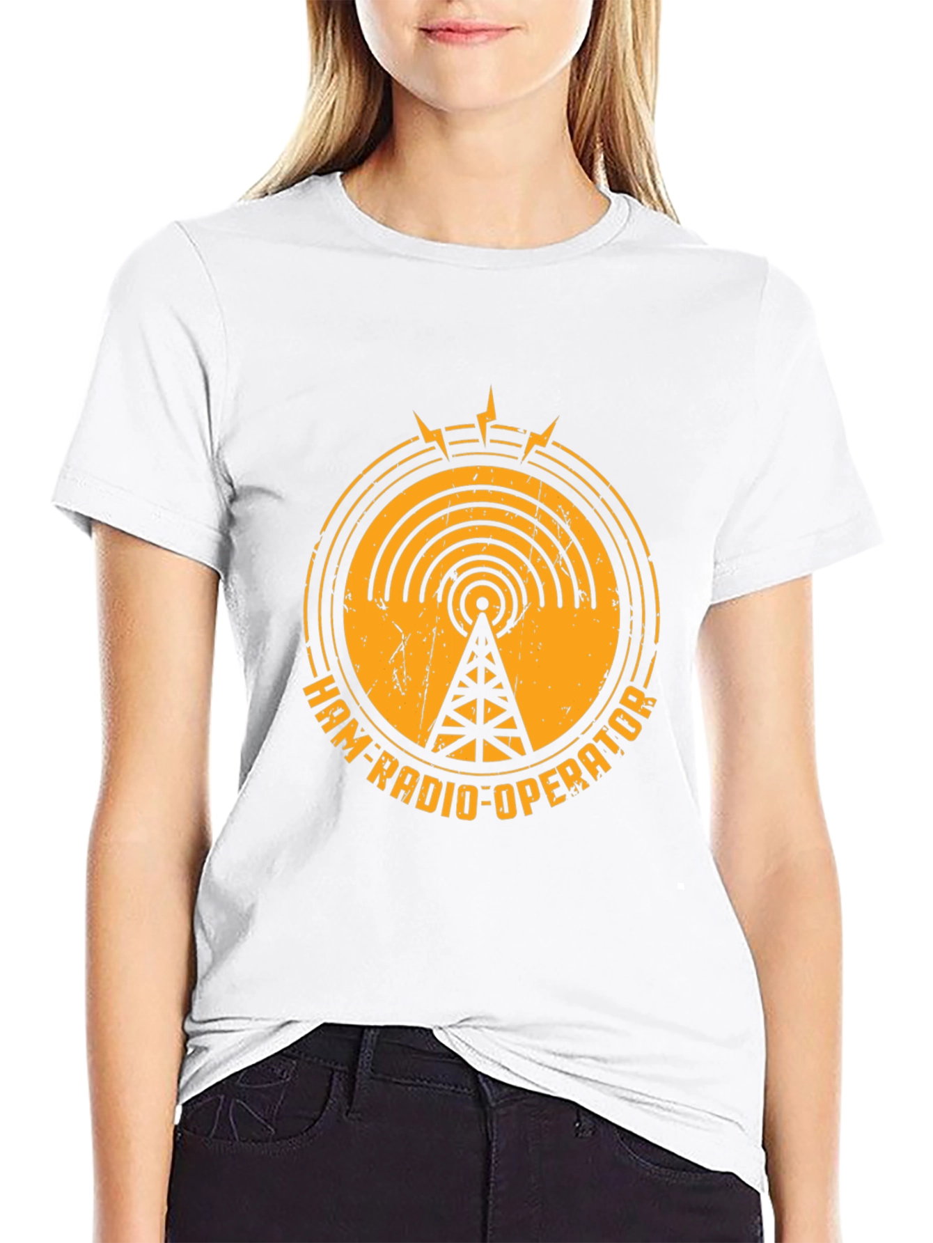 Camiseta Negra Ham-Radio-Operator - Diseño Retro