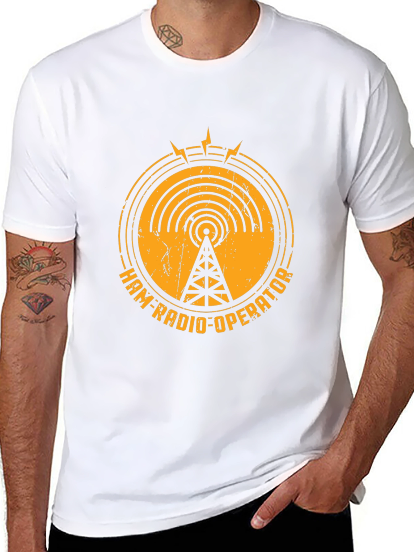 Camiseta Negra Ham-Radio-Operator - Diseño Retro