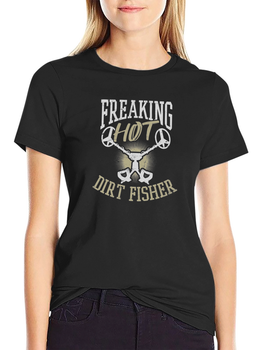 Camiseta Negra Dirt Fisher para Aficionados a la Detectorismo