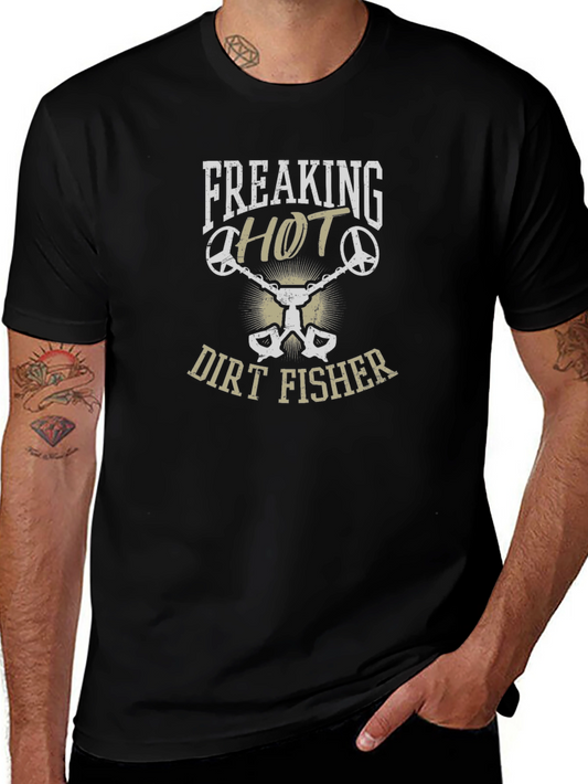 Camiseta Negra Dirt Fisher para Aficionados a la Detectorismo