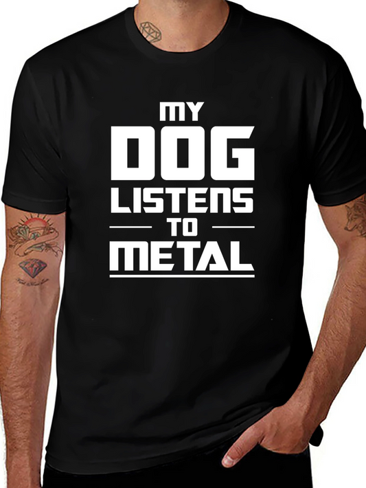 Camiseta Negra My Dog Listens To Metal