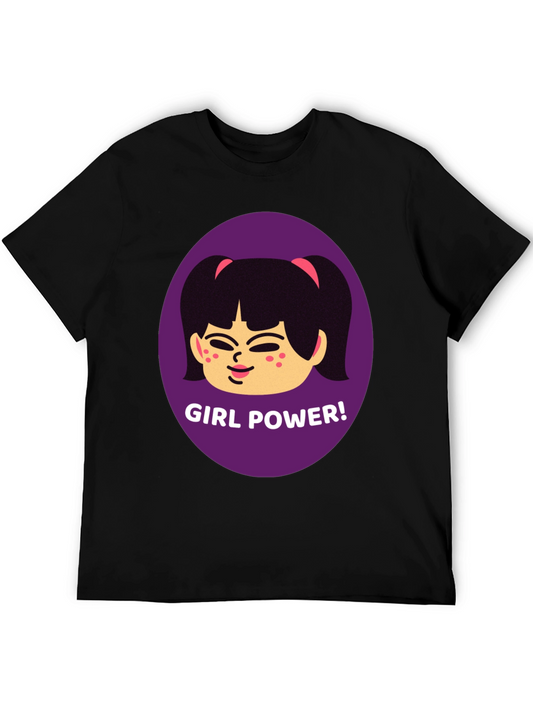 Camiseta Negra con Diseño de Girl Power