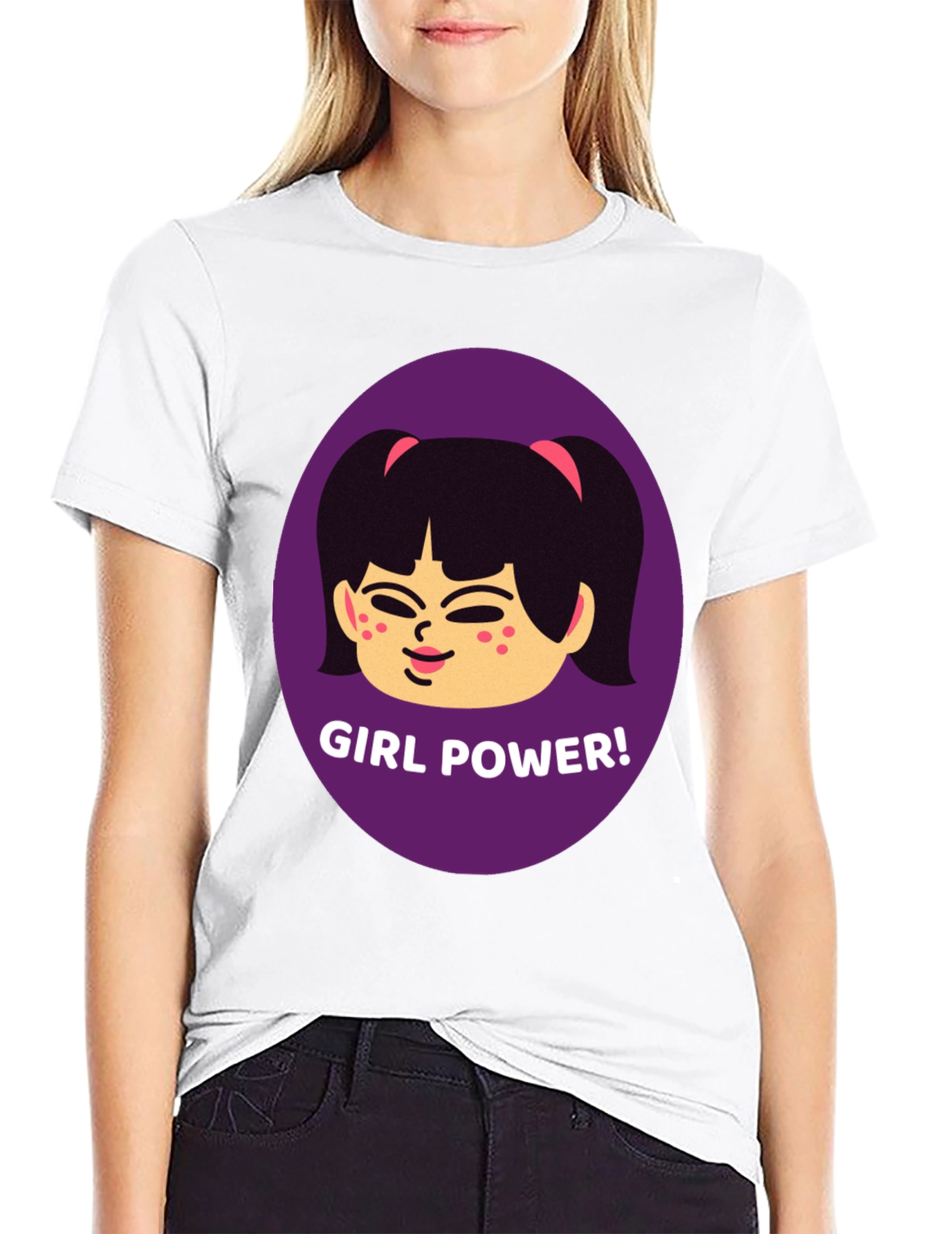 Camiseta Negra con Diseño de Girl Power