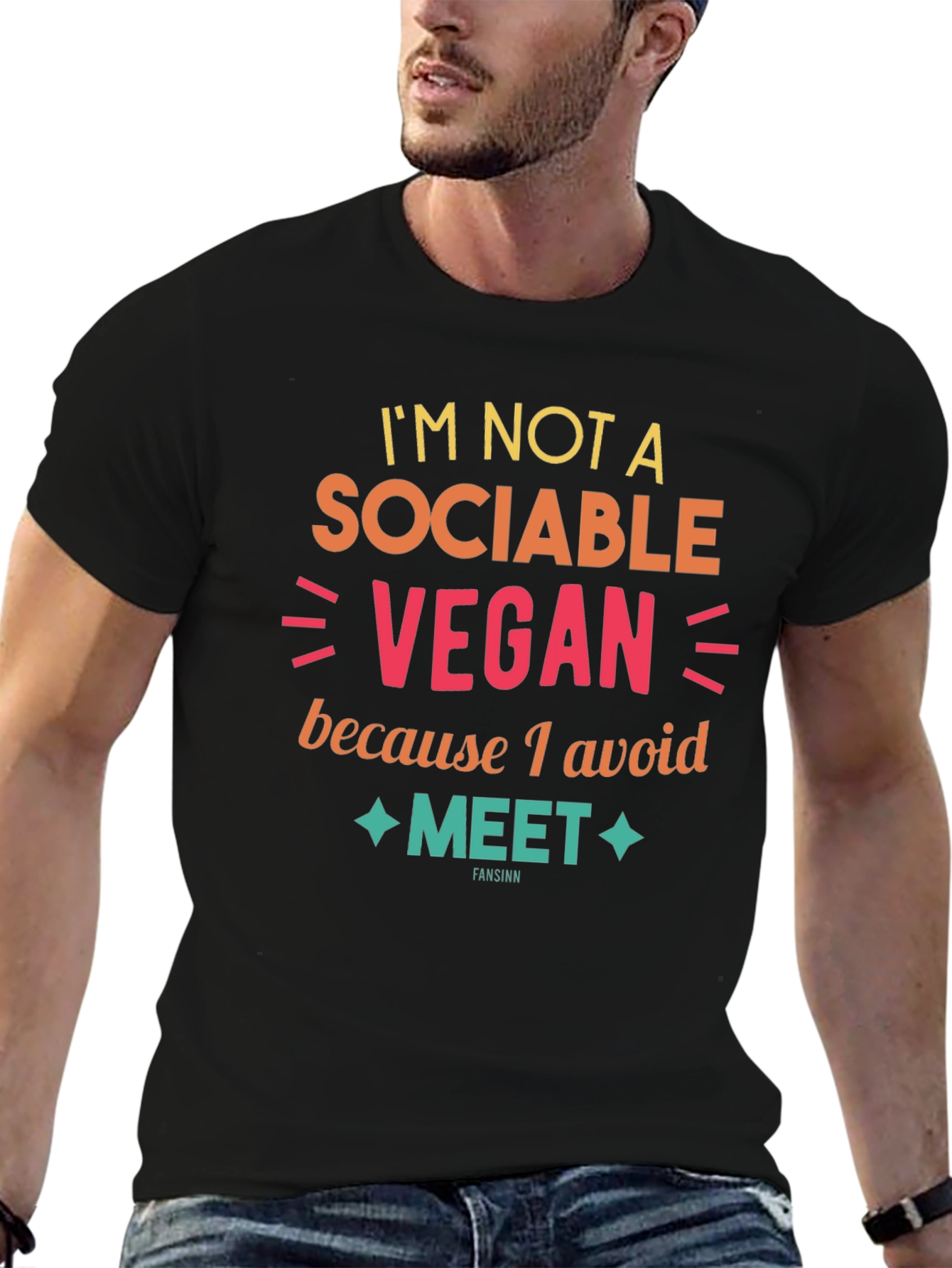 Camiseta Vegana Antisocial para Hombre