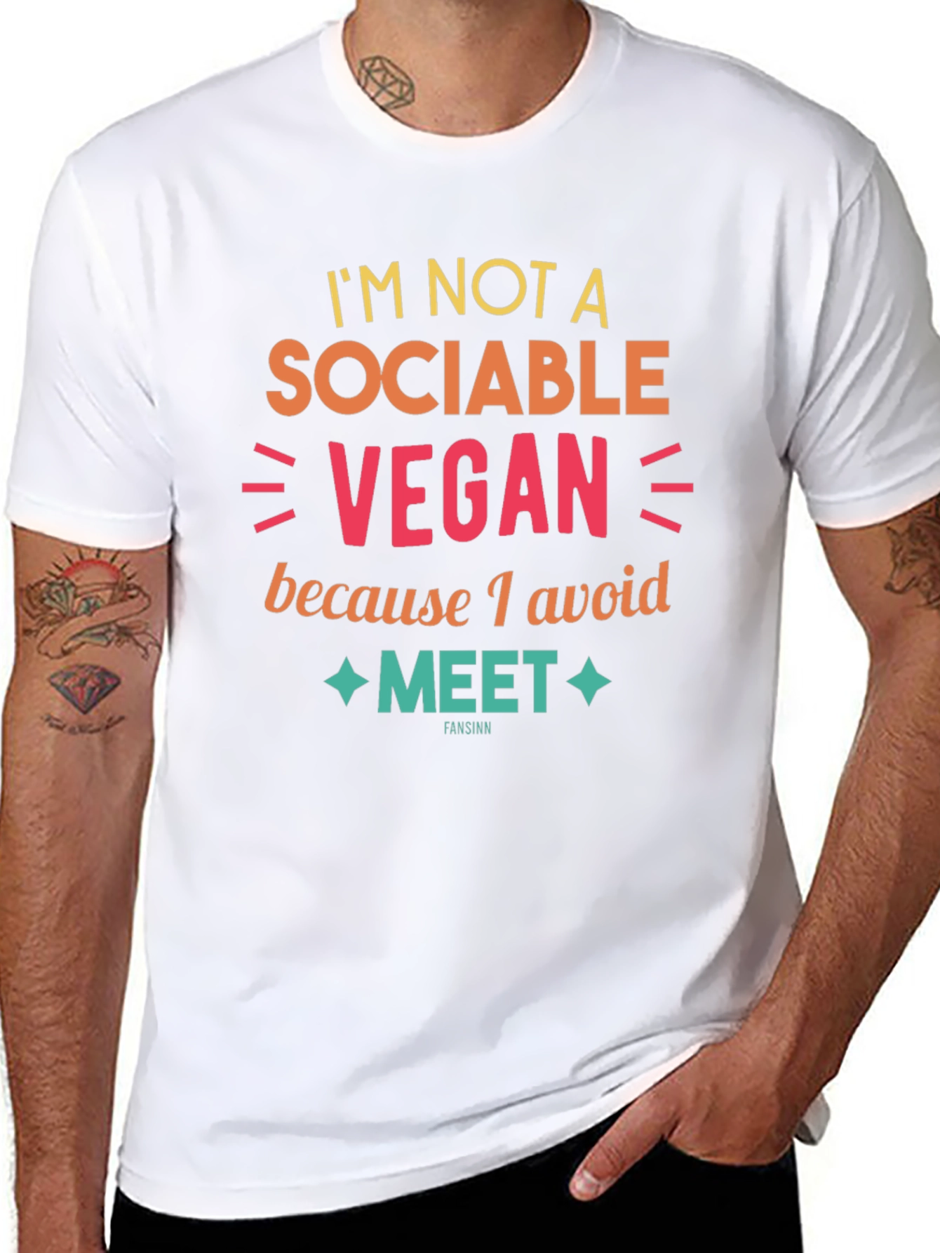 Camiseta Vegana Antisocial para Hombre