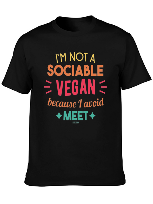 Camiseta Vegana Antisocial para Hombre
