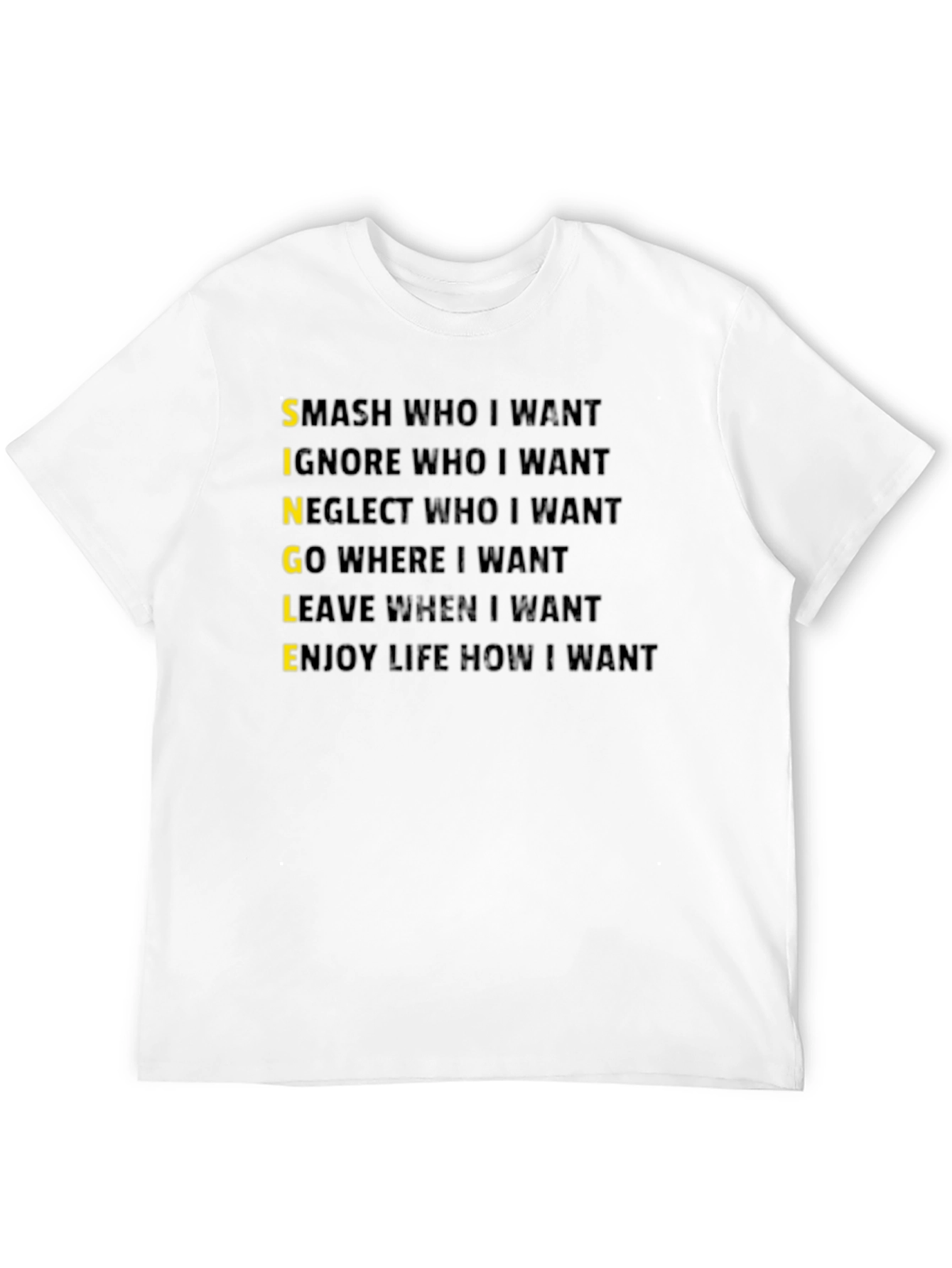 Camiseta Negra Single con Mensaje Divertido