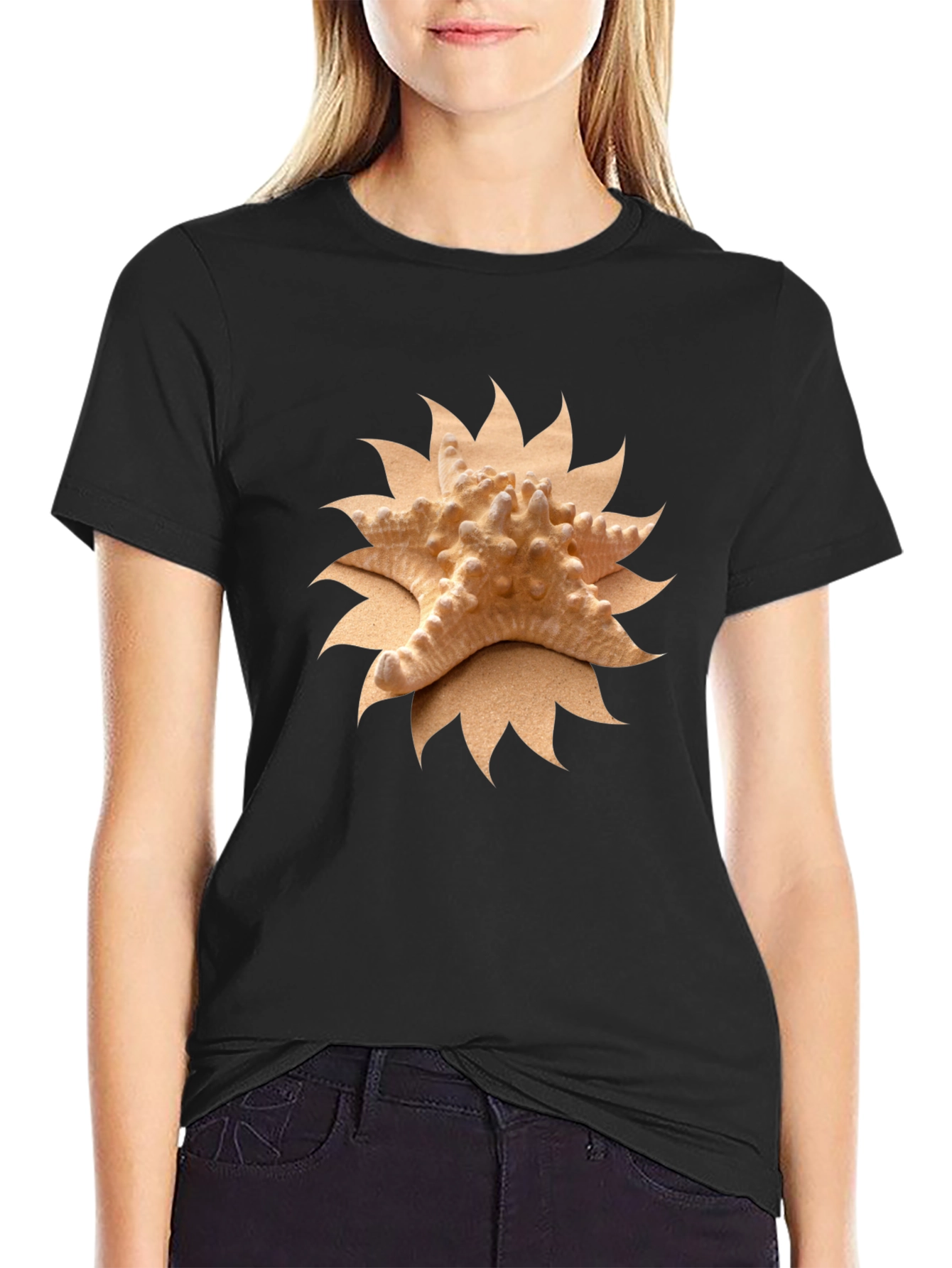 Camiseta Negra con Estrella de Mar