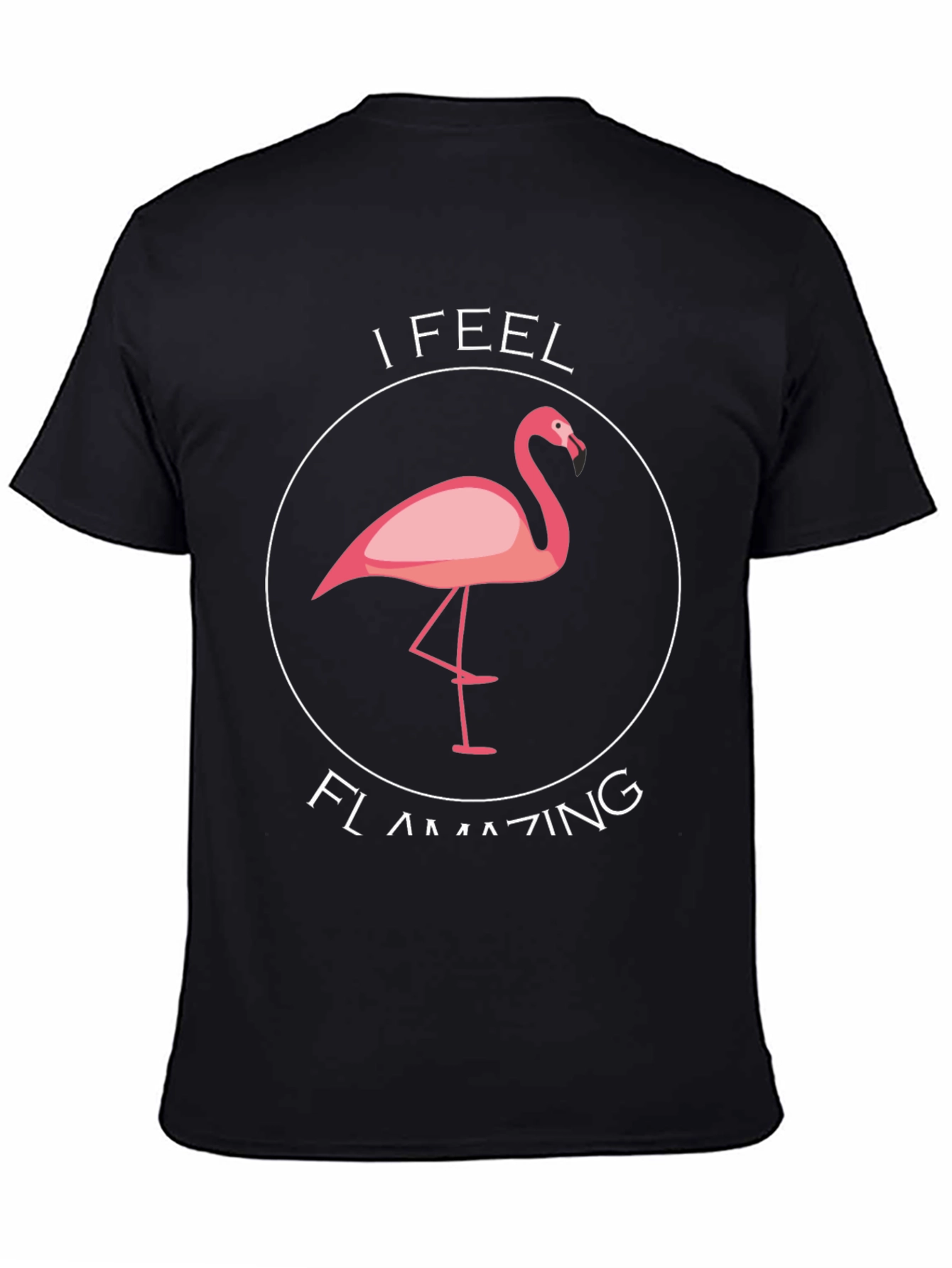 Camiseta Negra Flamingo Flamazing
