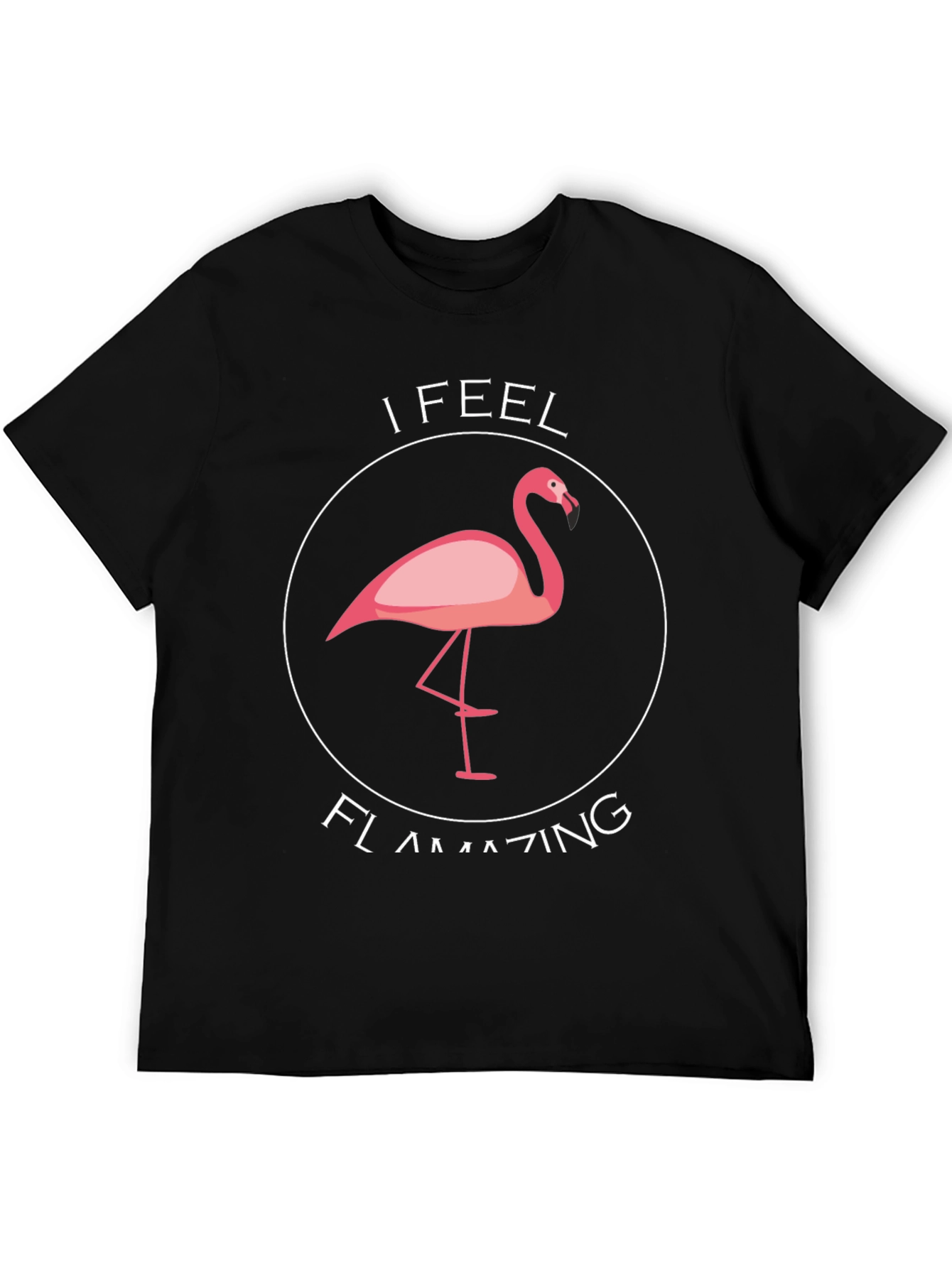Camiseta Negra Flamingo Flamazing