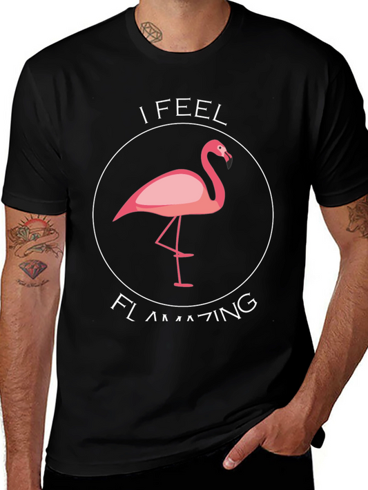 Camiseta Negra Flamingo Flamazing