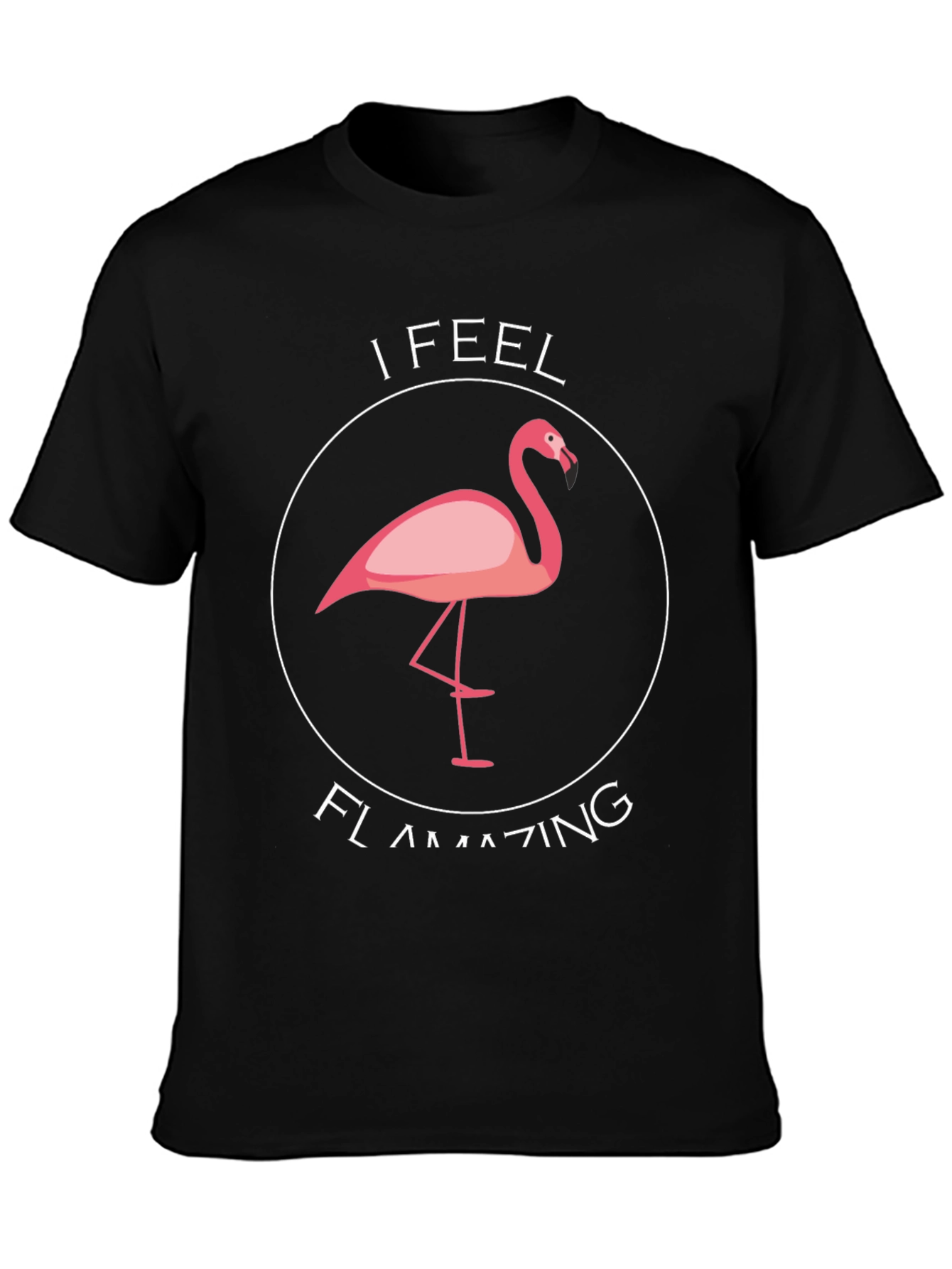 Camiseta Negra Flamingo Flamazing