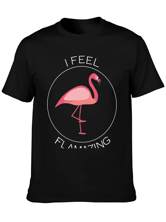 Camiseta Negra Flamingo Flamazing