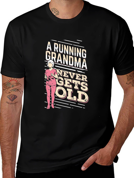 Camiseta Negra: Abuela Corredora Nunca Envejece