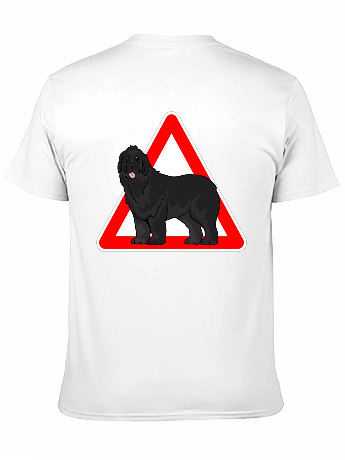 Camiseta Negra con Diseño de Perro Terranova