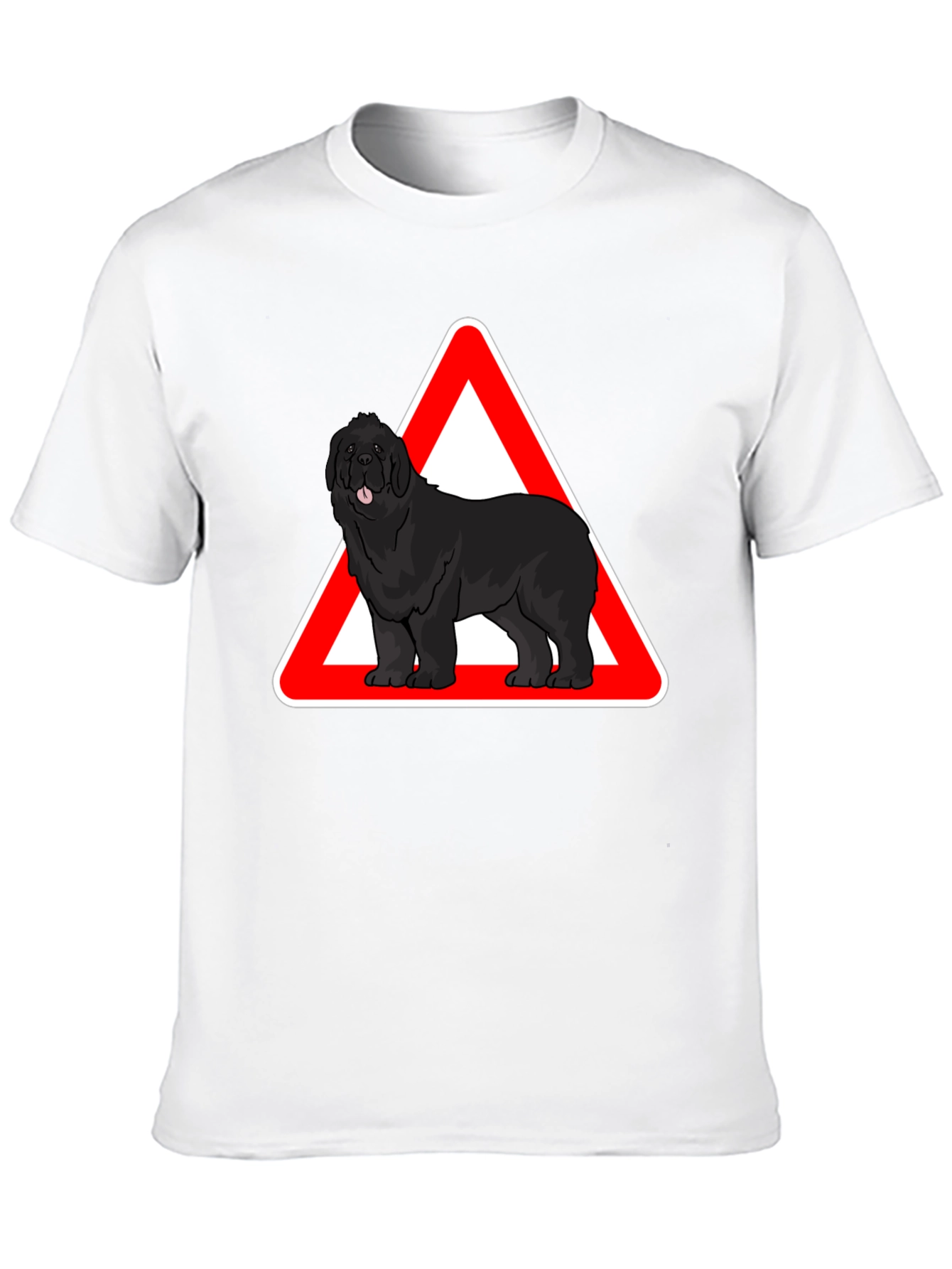 Camiseta Negra con Diseño de Perro Terranova