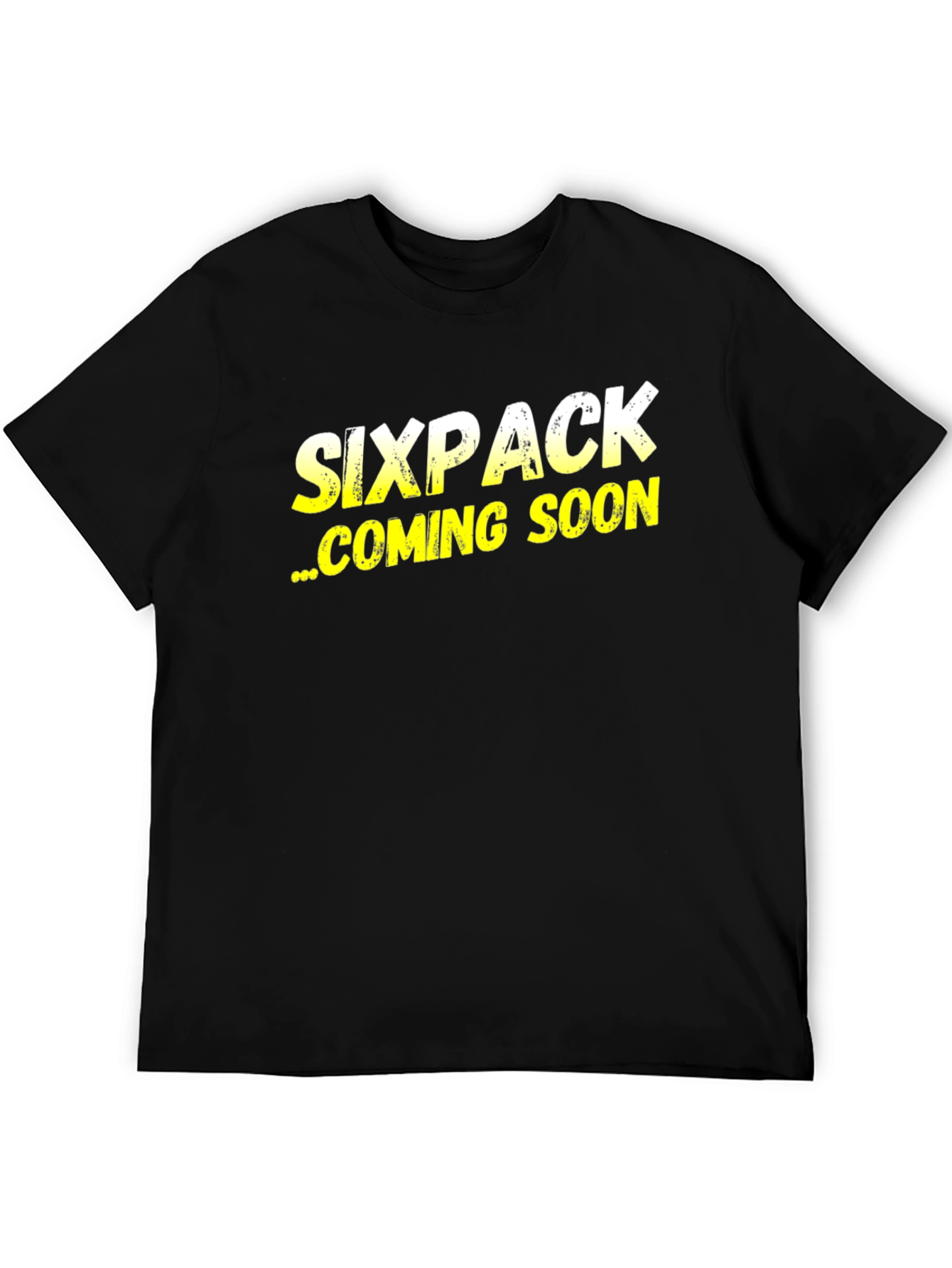 Camiseta Negra Sixpack Coming Soon Divertida