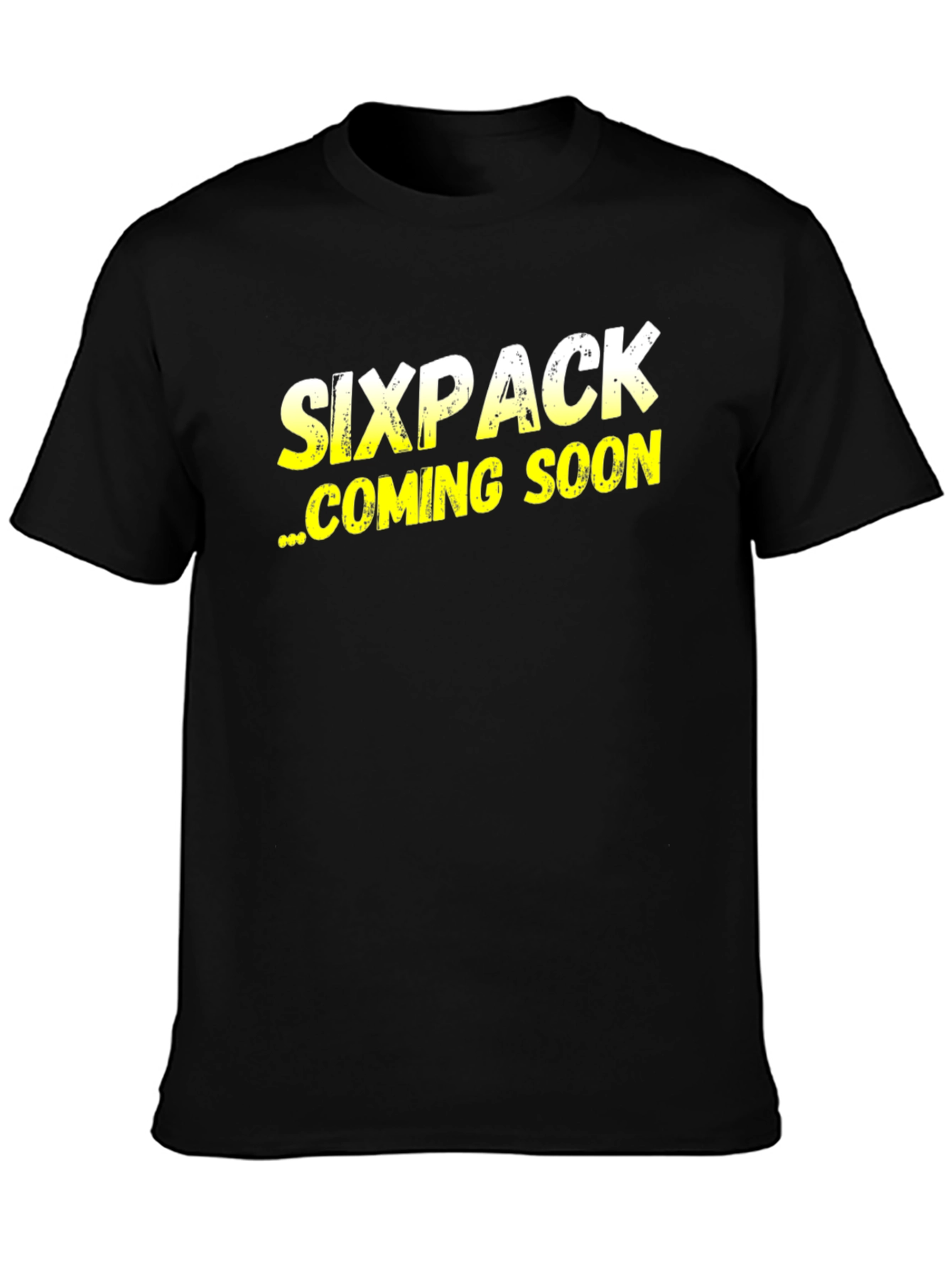 Camiseta Negra Sixpack Coming Soon Divertida