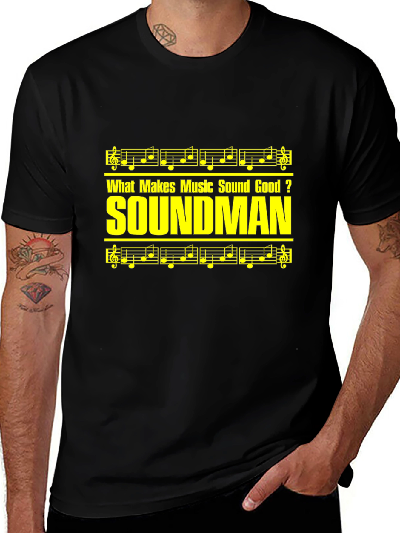 Camiseta Negra Hombre - Sonido Música