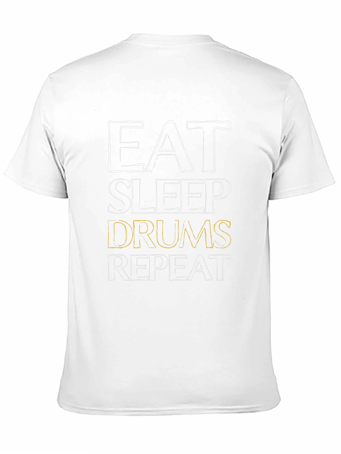 Camiseta Negra Eat Sleep Drums Repeat Unisex