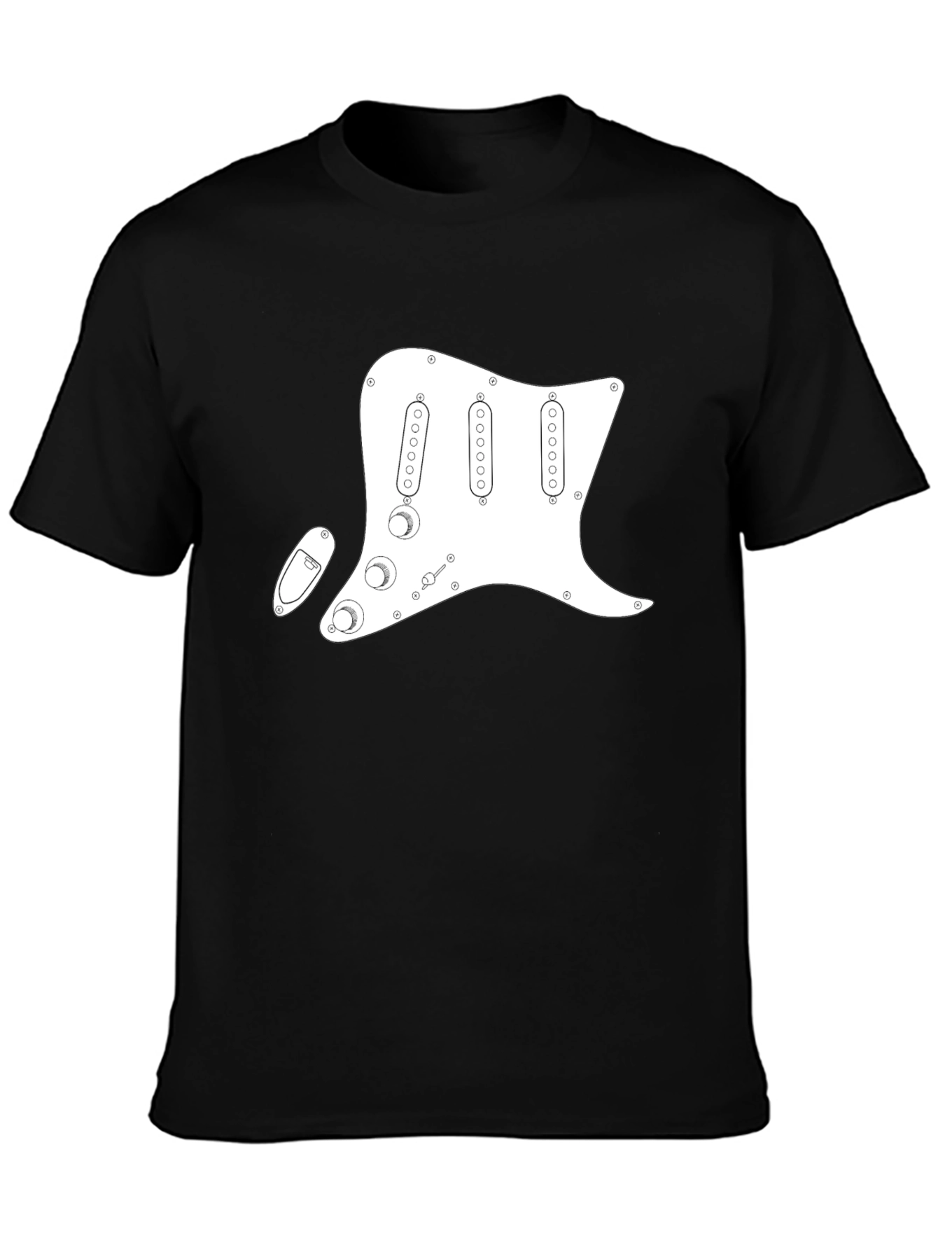 Camiseta Negra con Diseño de Guitarra Eléctrica
