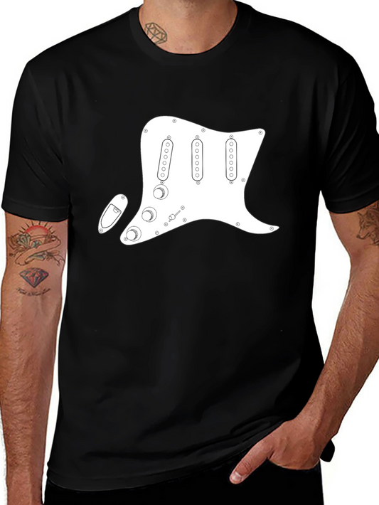 Camiseta Negra con Diseño de Guitarra Eléctrica