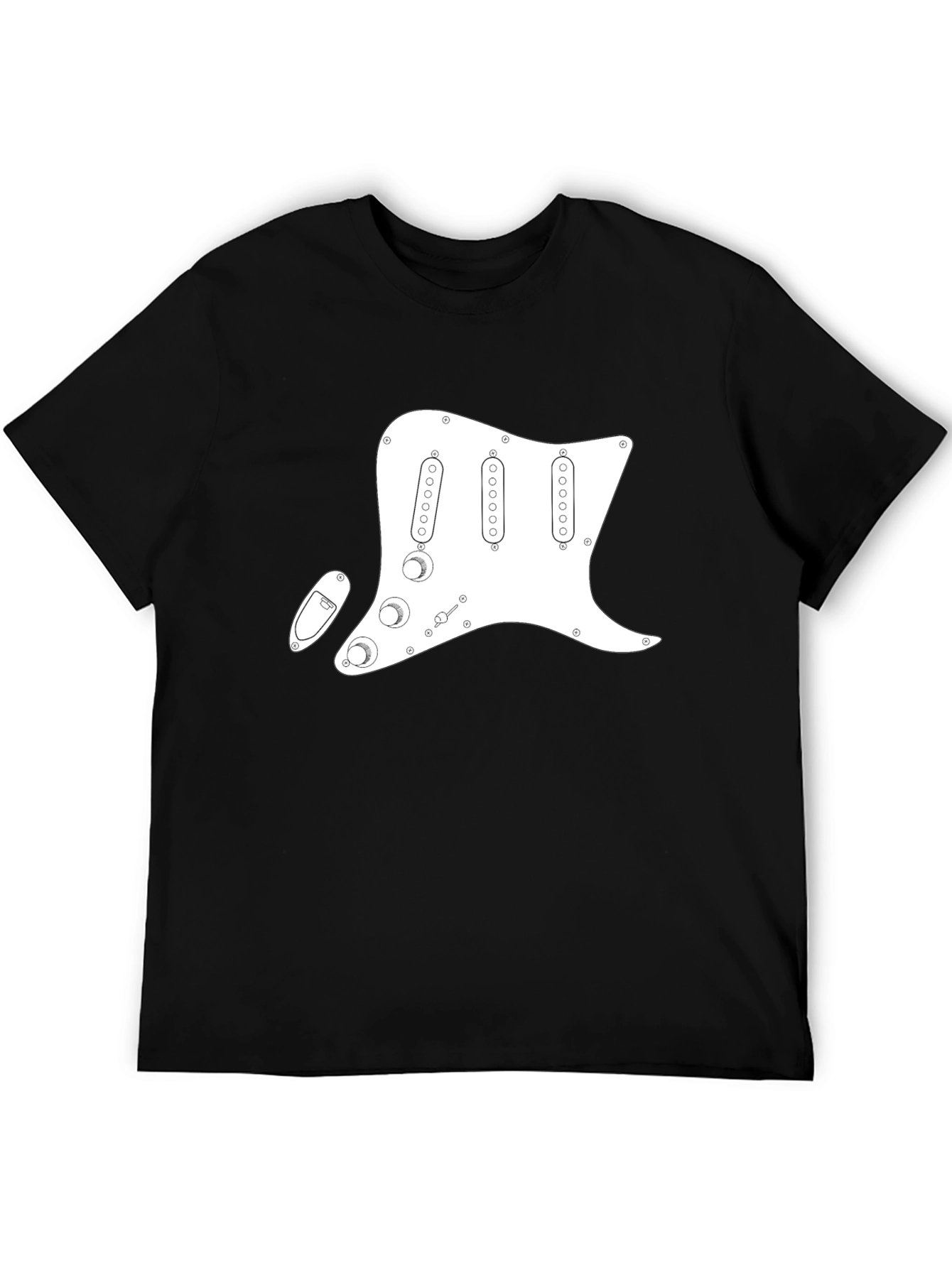 Camiseta Negra con Diseño de Guitarra Eléctrica