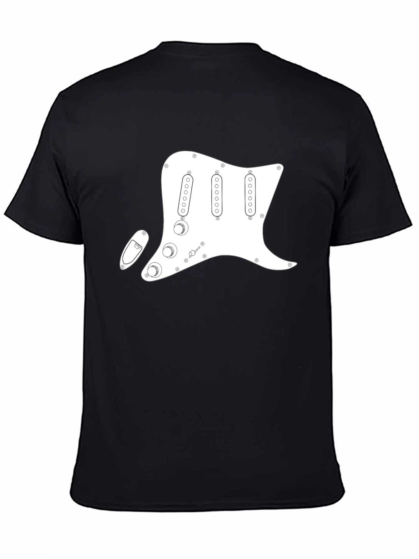 Camiseta Negra con Diseño de Guitarra Eléctrica
