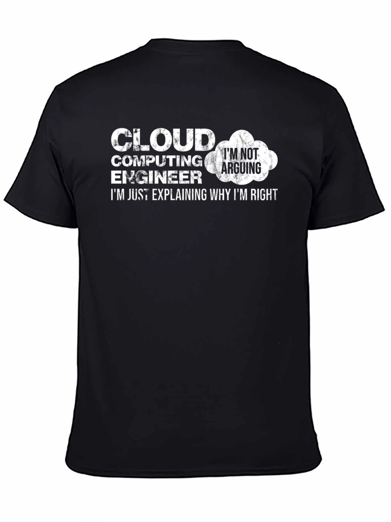 Camiseta Negra Ingeniero Cloud Computing - No discuto explico