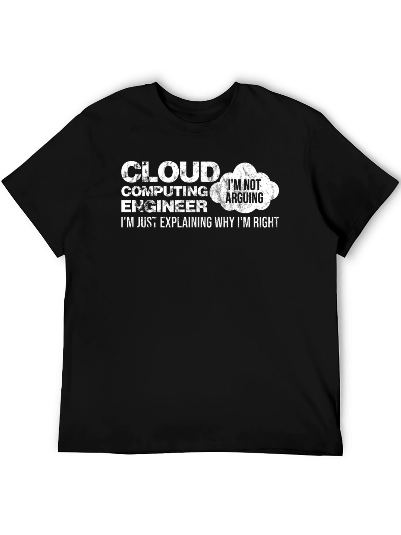 Camiseta Negra Ingeniero Cloud Computing - No discuto explico