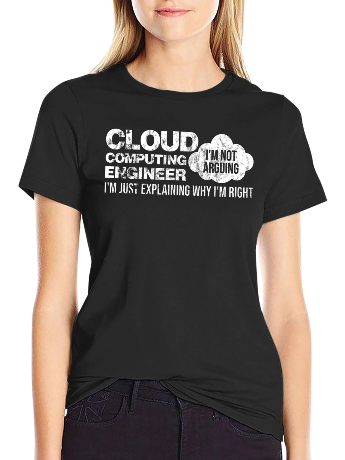 Camiseta Negra Ingeniero Cloud Computing - No discuto explico