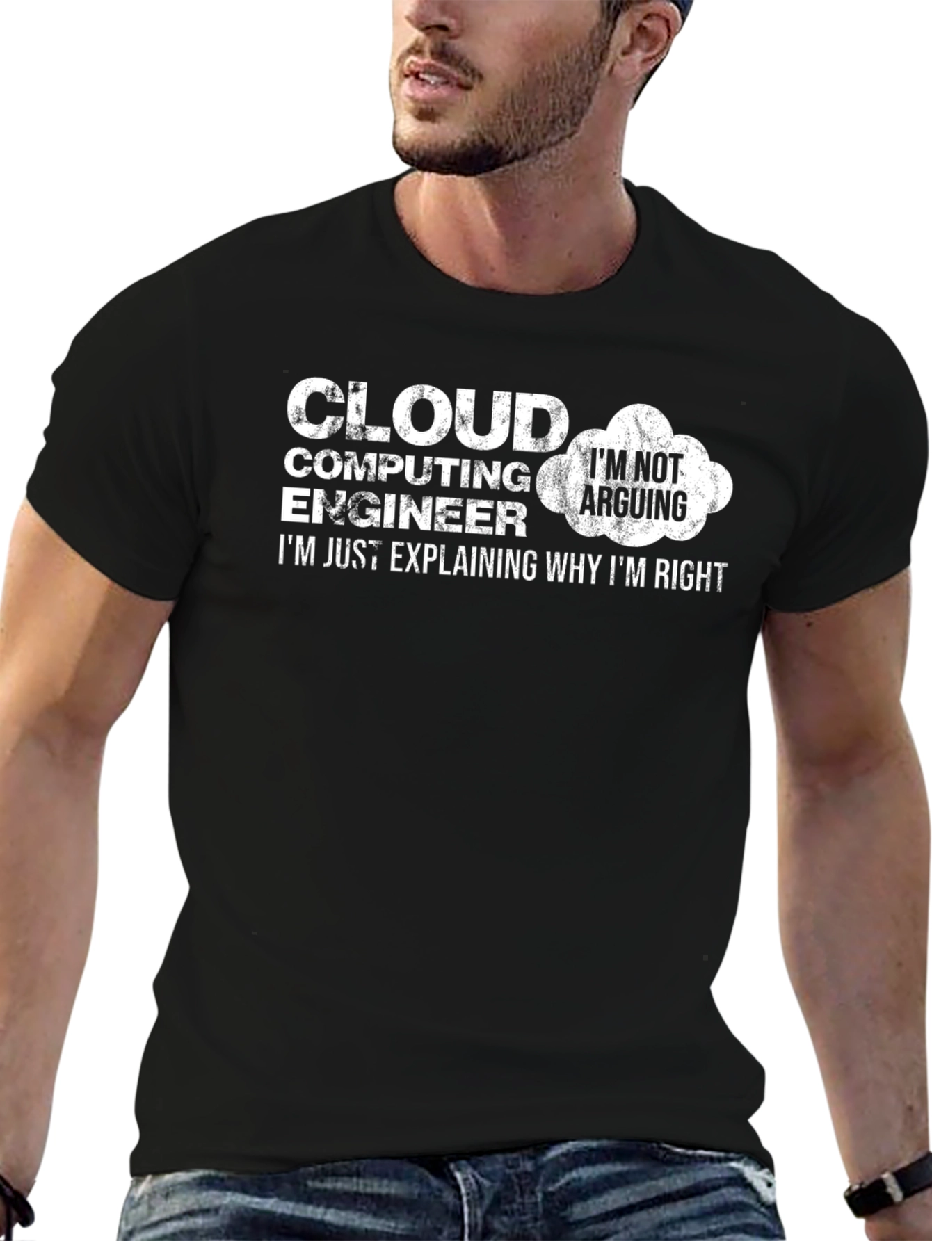 Camiseta Negra Ingeniero Cloud Computing - No discuto explico