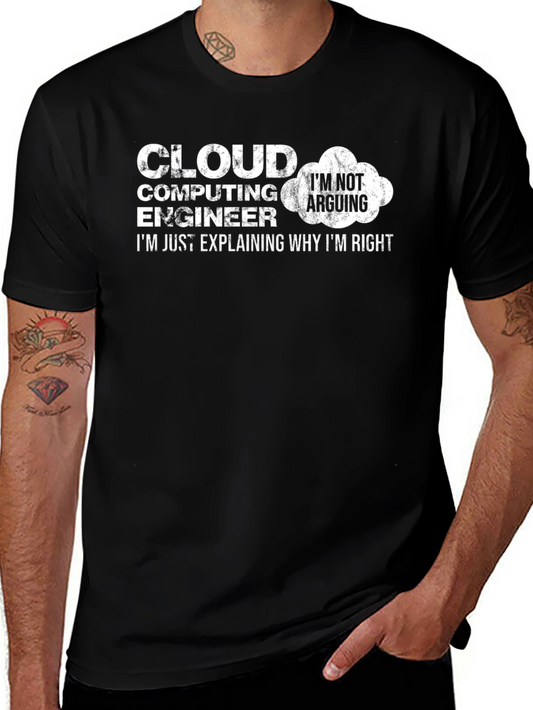 Camiseta Negra Ingeniero Cloud Computing - No discuto explico