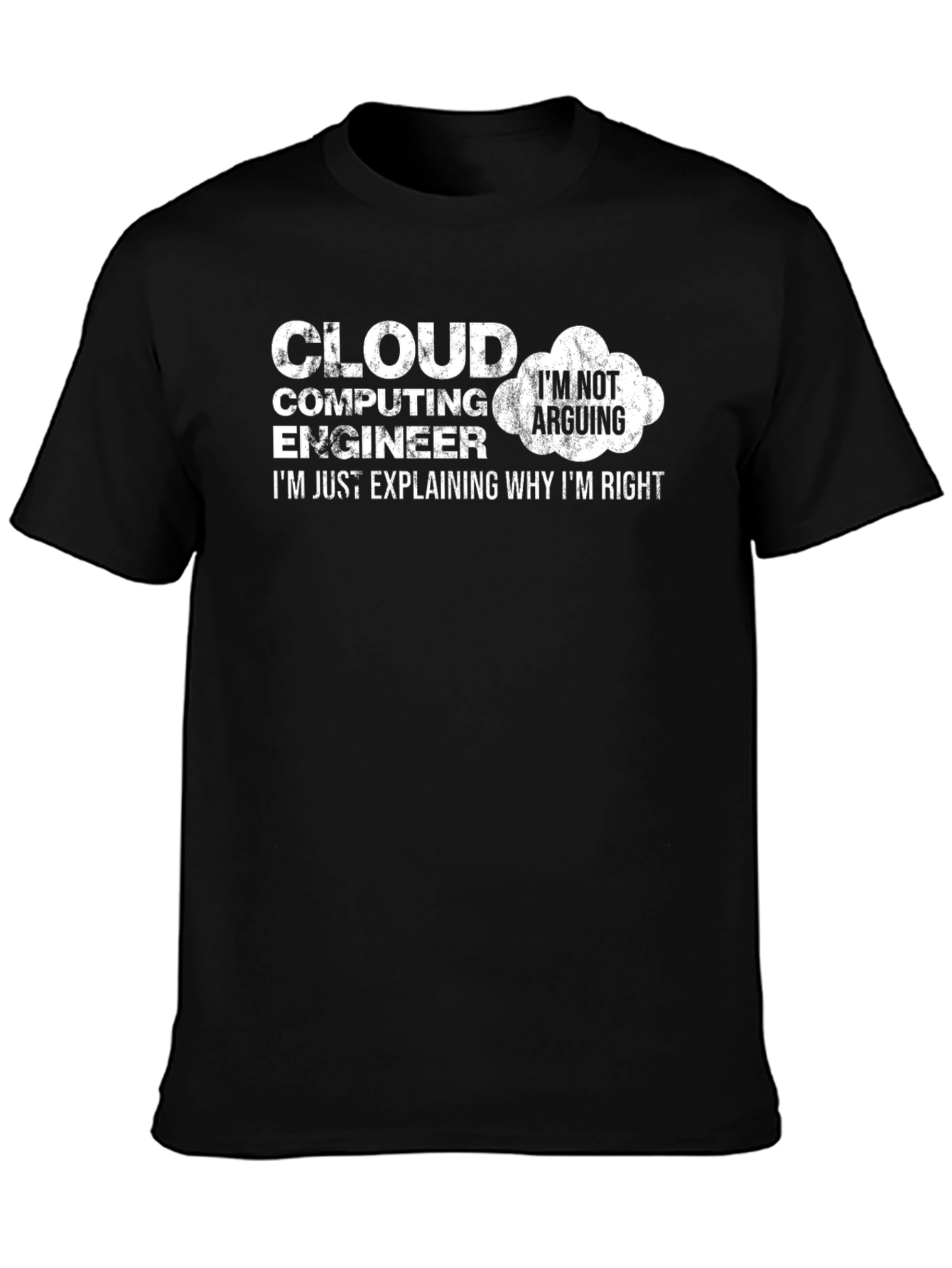 Camiseta Negra Ingeniero Cloud Computing - No discuto explico