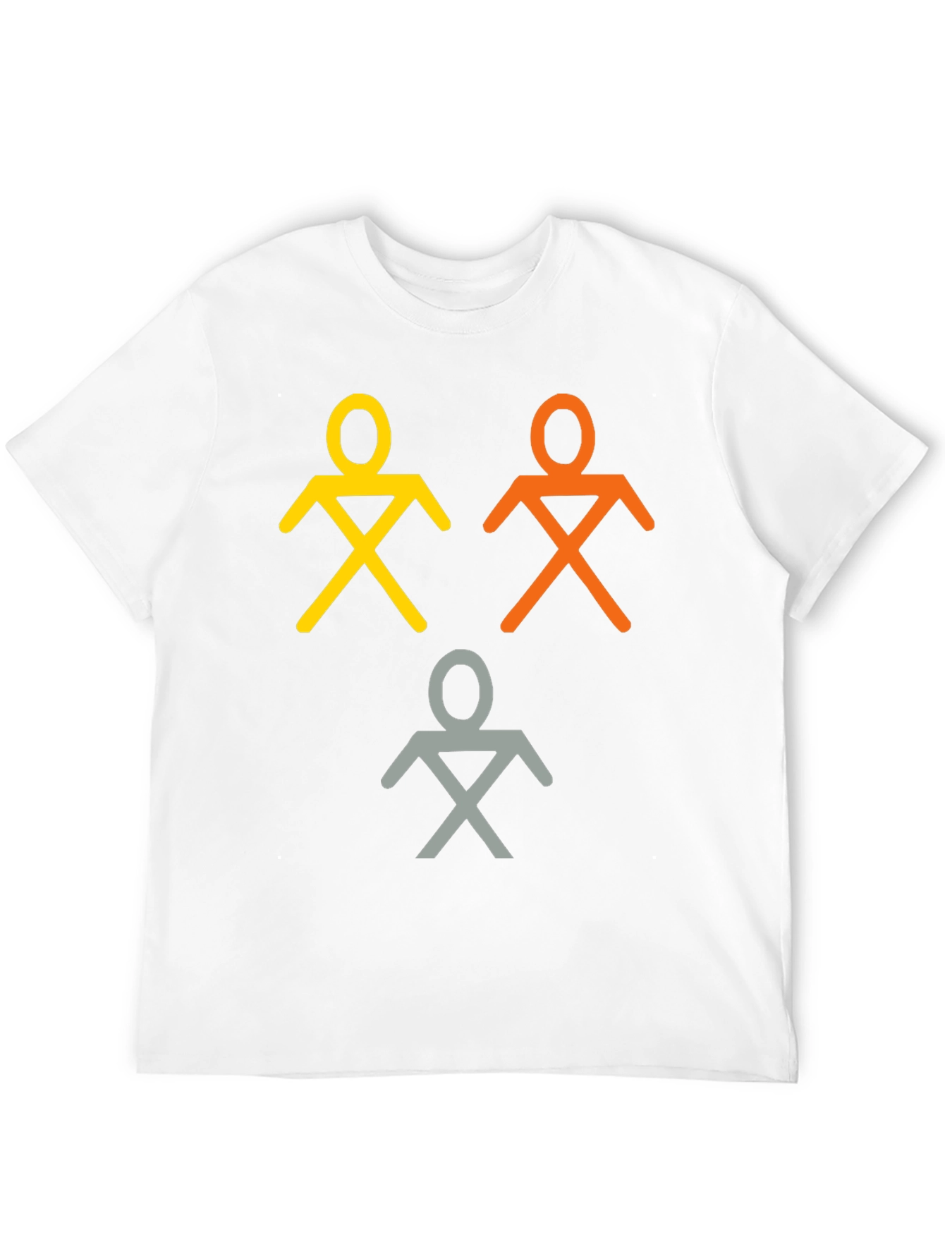 Camiseta Negra con Figuras Abstractas de Personas